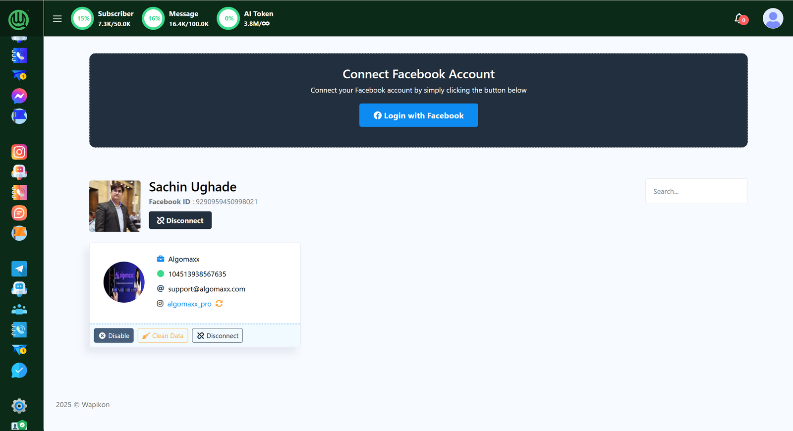Connect Accounts Interface