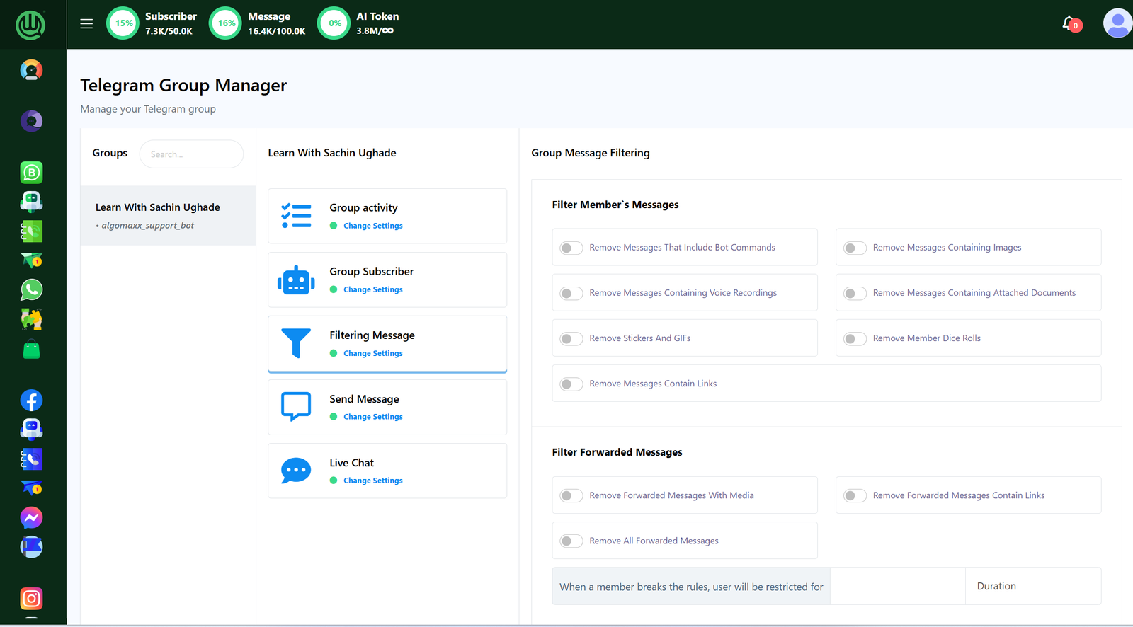 Telegram Group Management